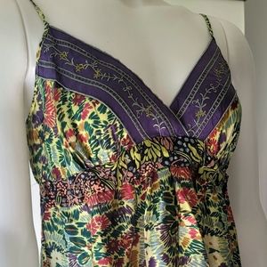 Johnny Was Strappy Silk Midi Dress Size S